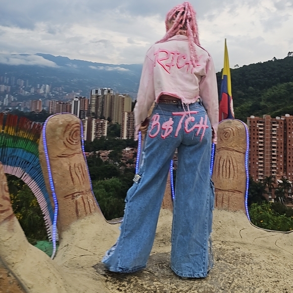 Jackets & Blazers - Pink Distressed Jacket